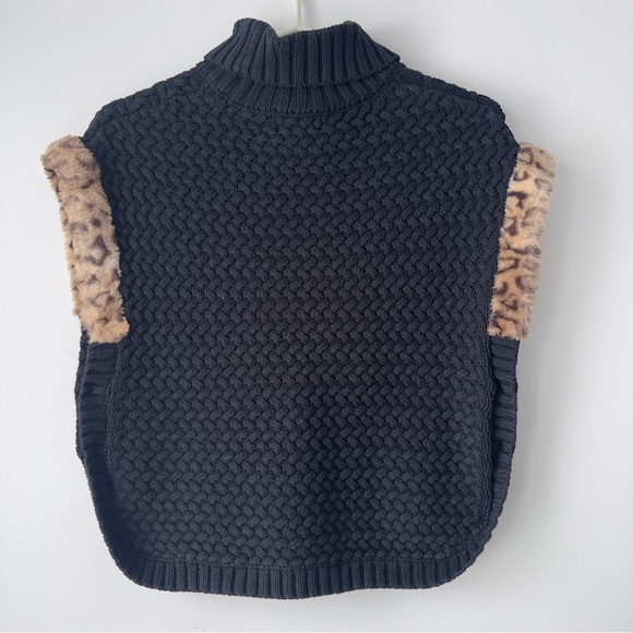 Aspen Kids Black Knit vest with Leopard Accents - Picture 2 of 8